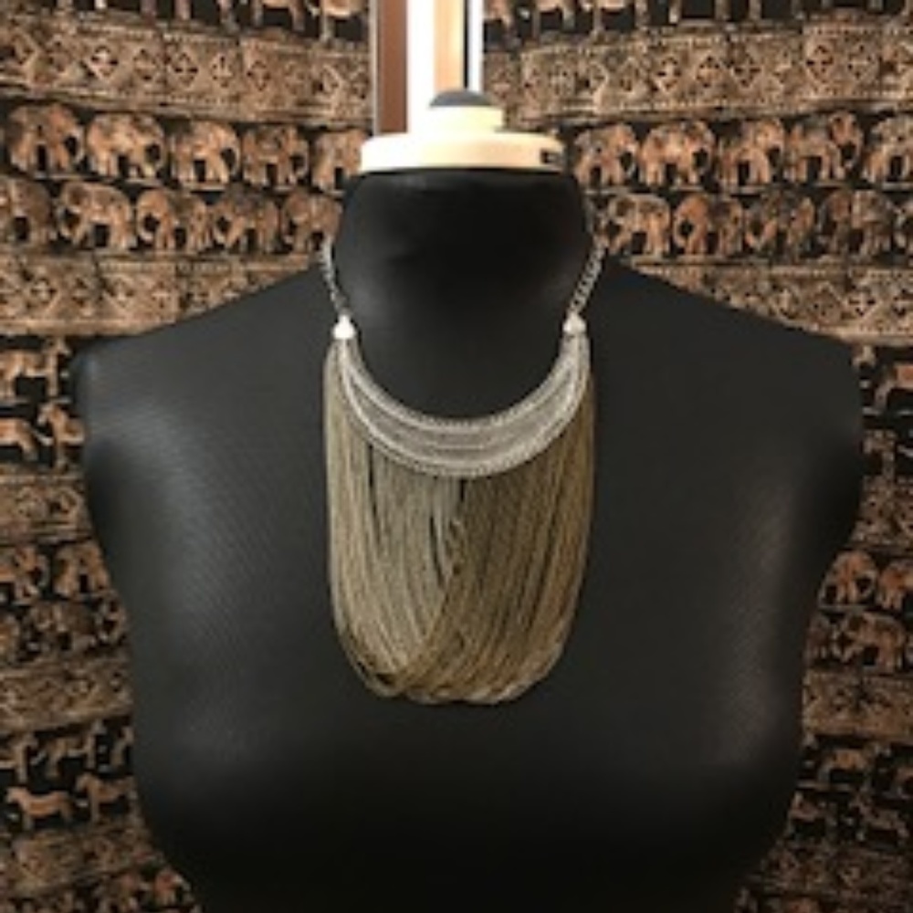 Gorgeous Draped Multichain Statement Necklace - image 1